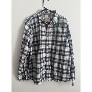 Fat Face Men L Plaid Long Sleeve Button Up Shirt